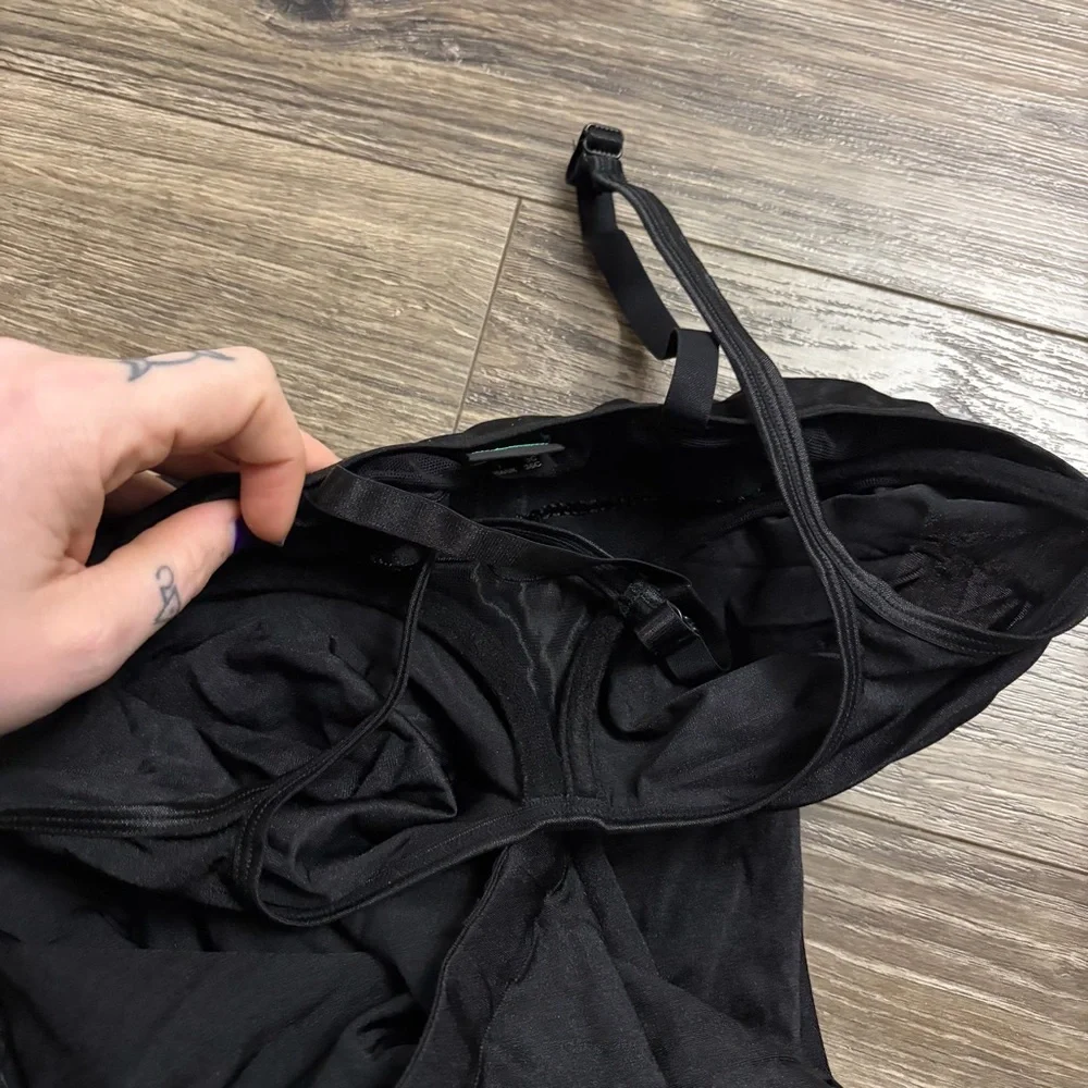 70s/80s European Vintage Palmers Shapewear Mini Slip Dress (Black) Size Medium